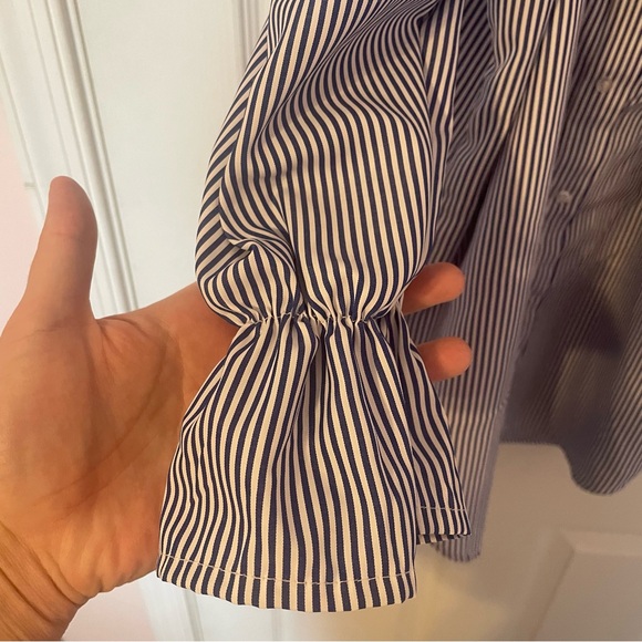 Ruffle Shoulder Button Down Shirt - Picture 2 of 6